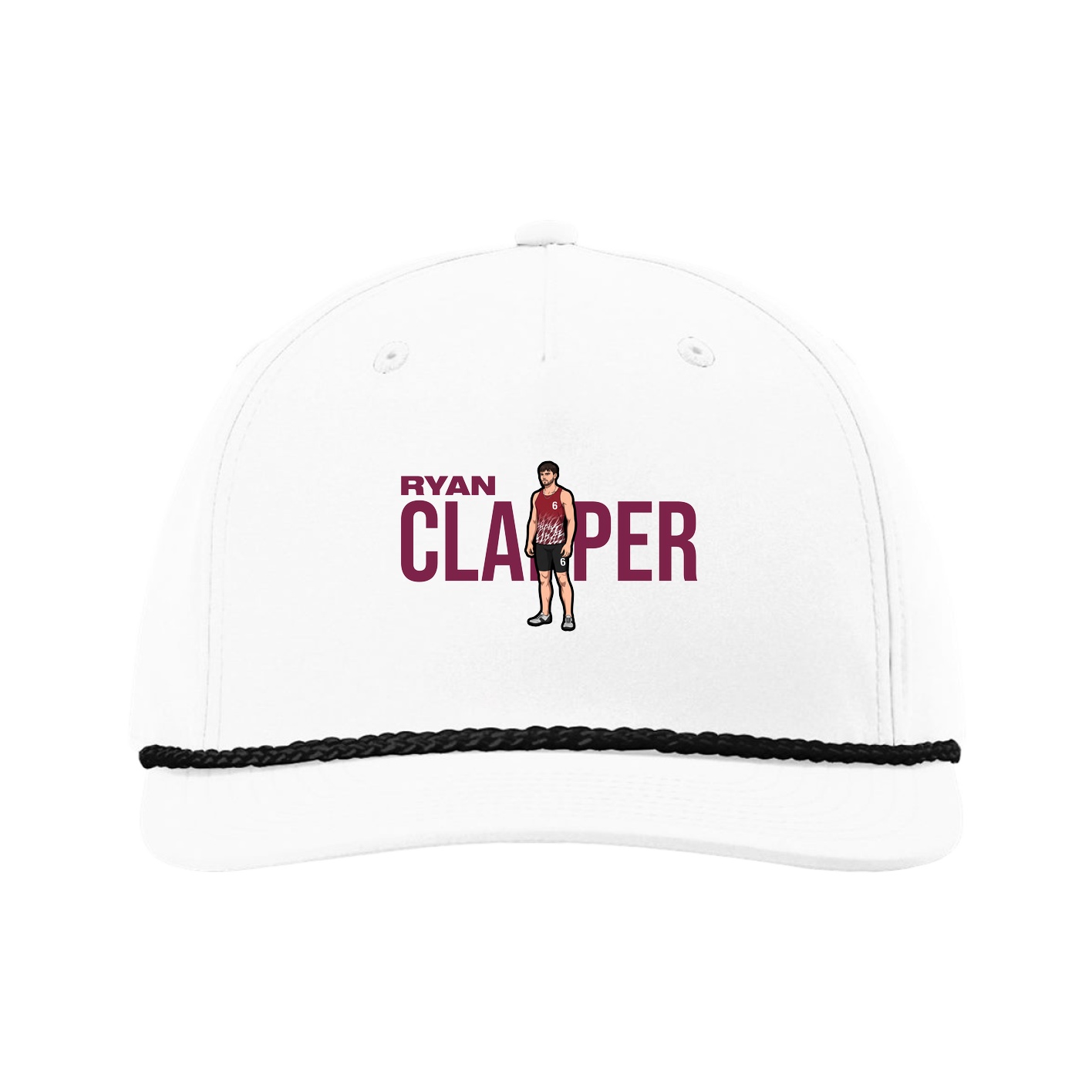 Five-Panel Classic Rope Cap — Player Name in White