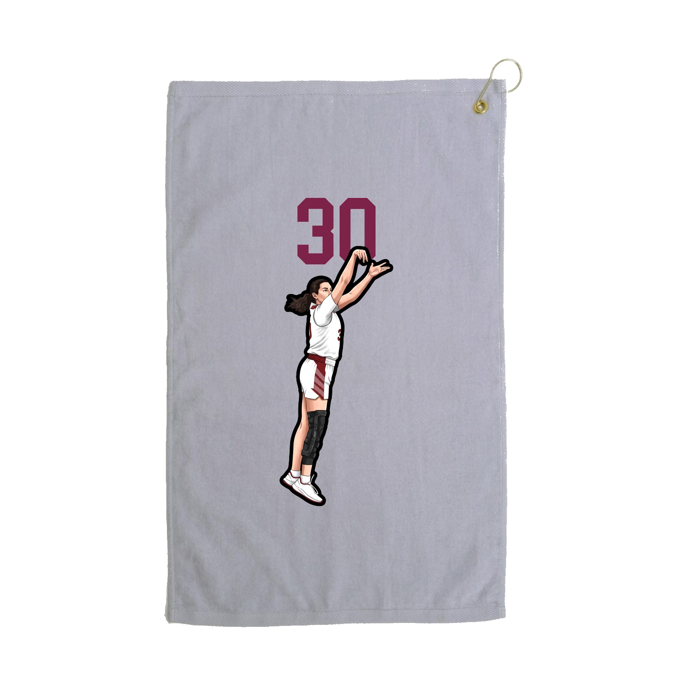 Golf Towel — Number Top in Grey