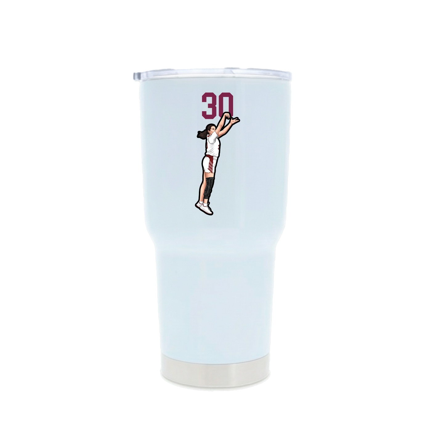 30oz Stainless Steel Tumbler — Number Top in White