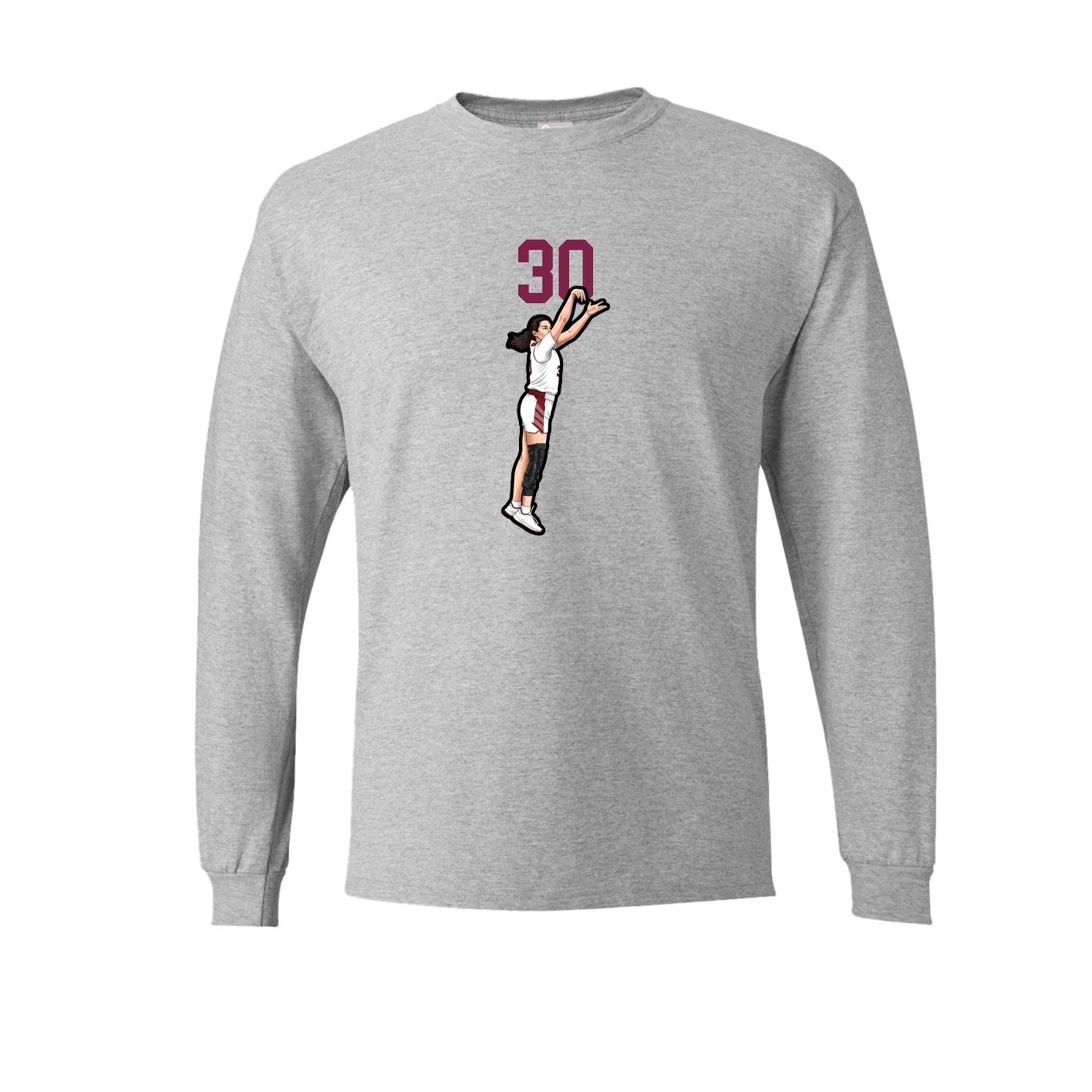 Long Sleeve Tee — Number Top in Grey