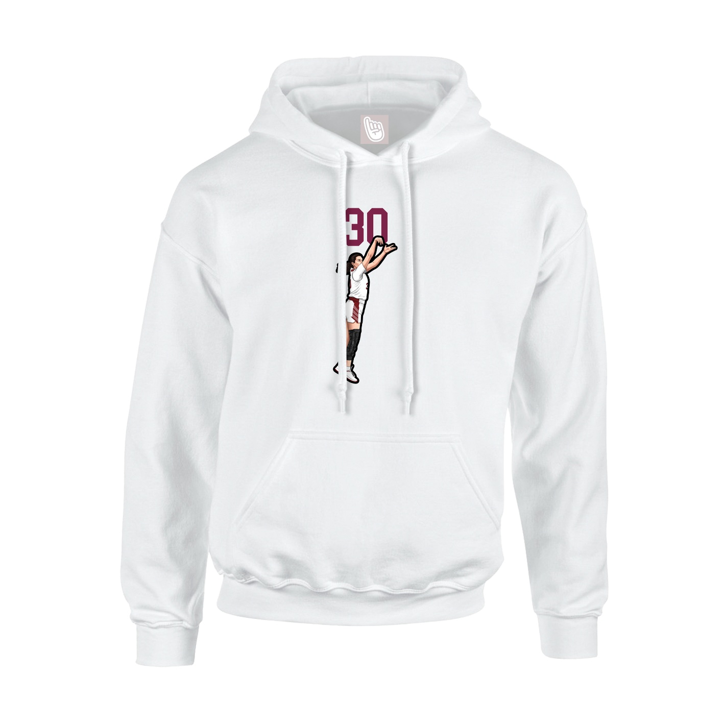 Hoodie — Number Top in White