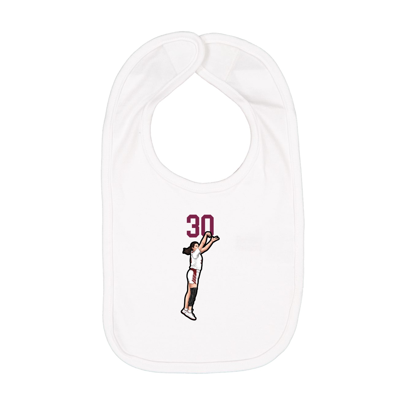 Infant Bib — Number Top in White