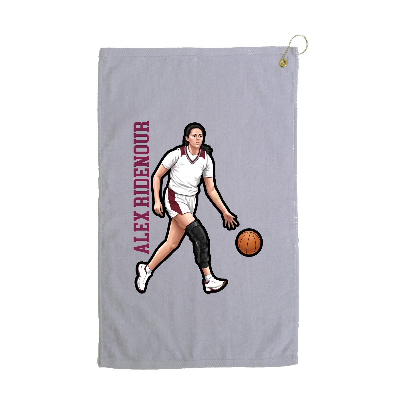 Golf Towel — Name Vertical in Grey