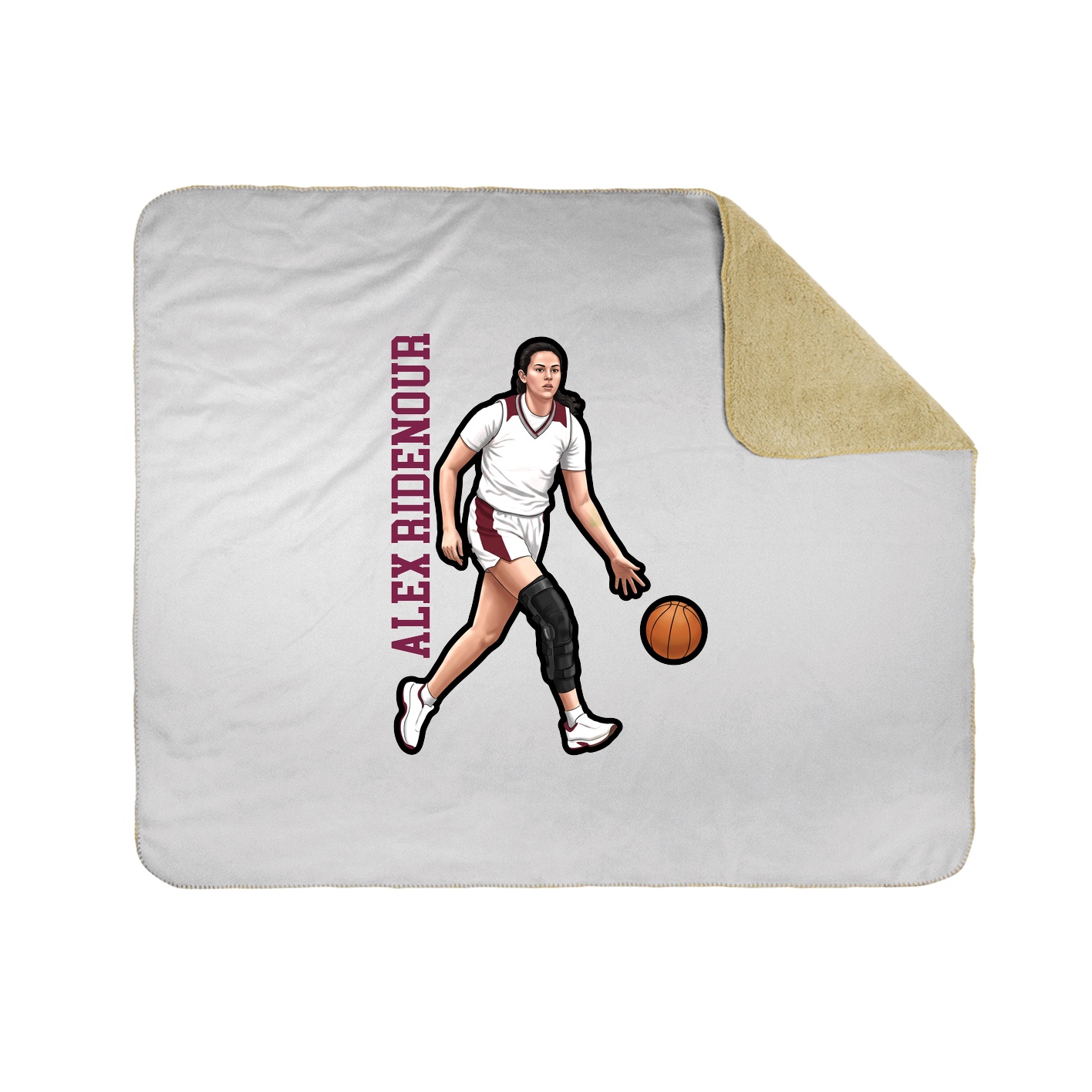 Throw Blanket — Name Vertical in White