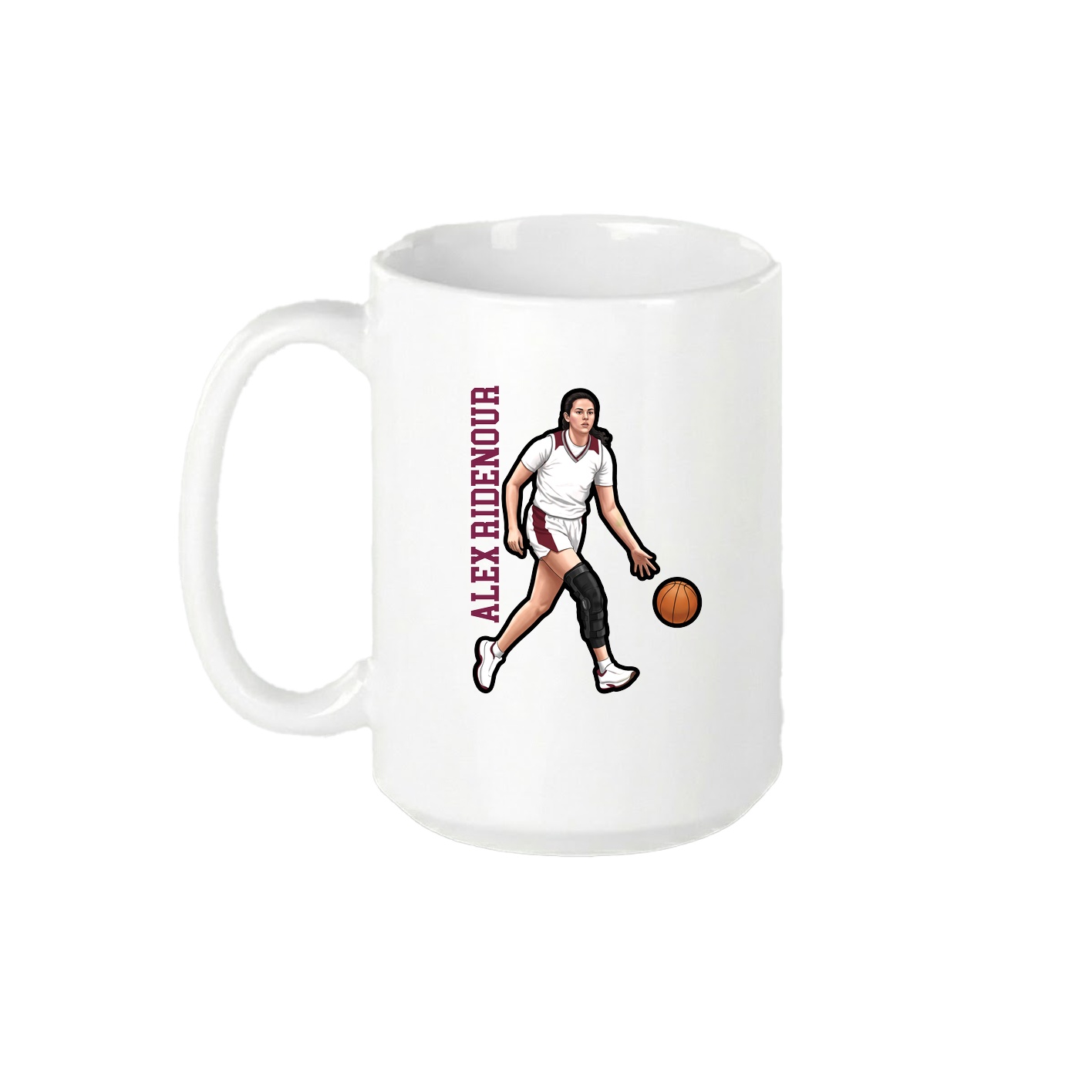 15oz Coffee Mug — Name Vertical in White
