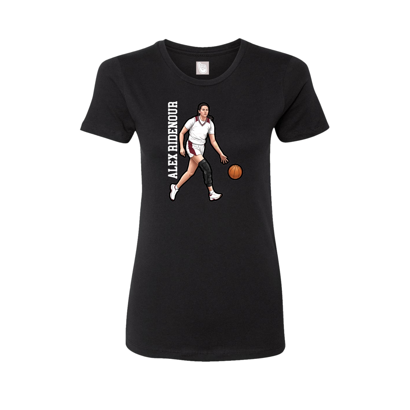 Fitted Women's Tee — Name Vertical in Black