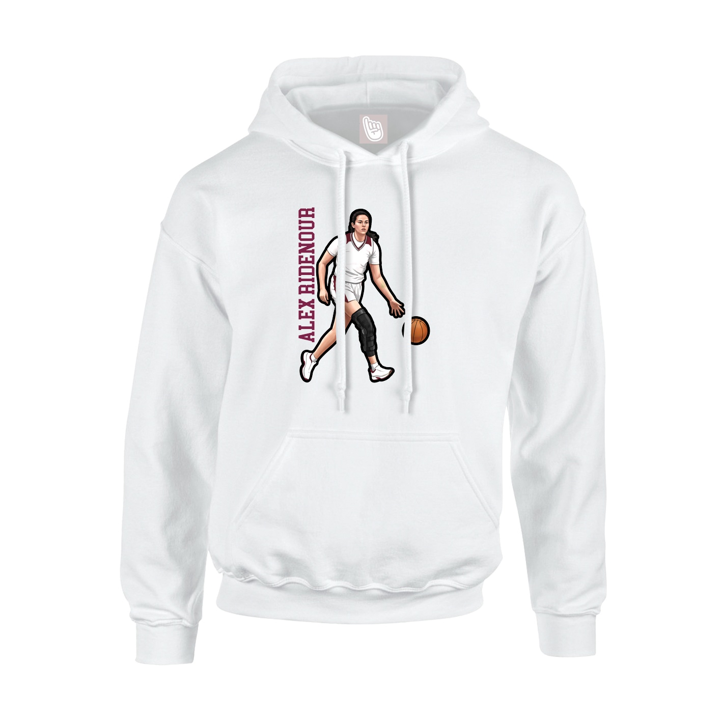 Hoodie — Name Vertical in White