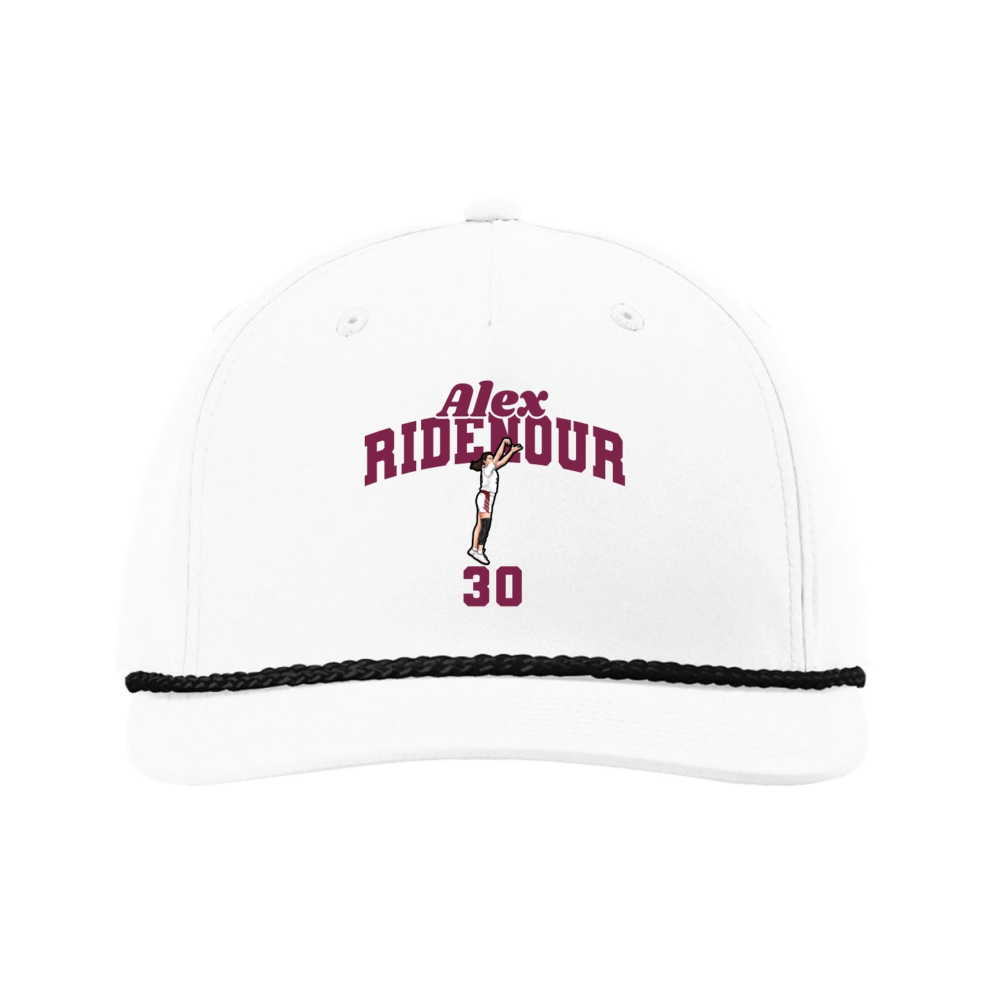 Five-Panel Classic Rope Cap — Signature Arch in White