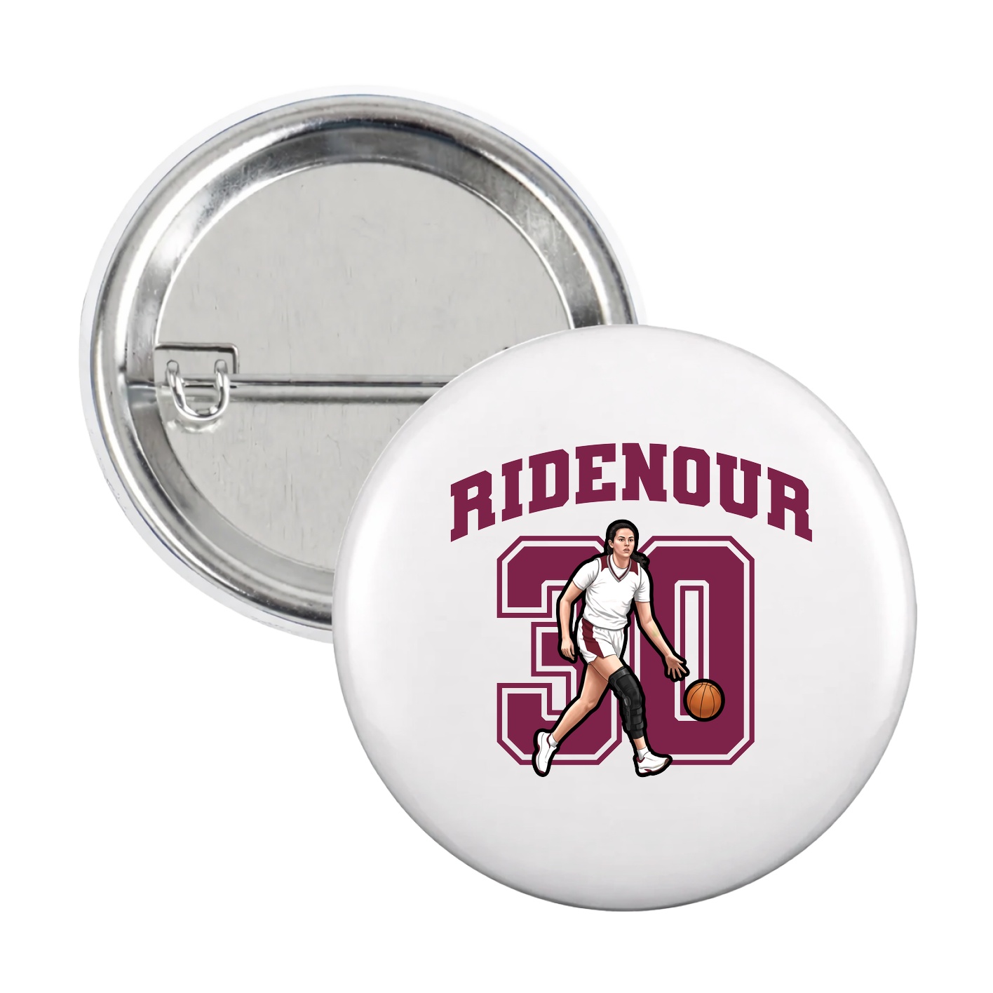 Game Day Button — Number in White