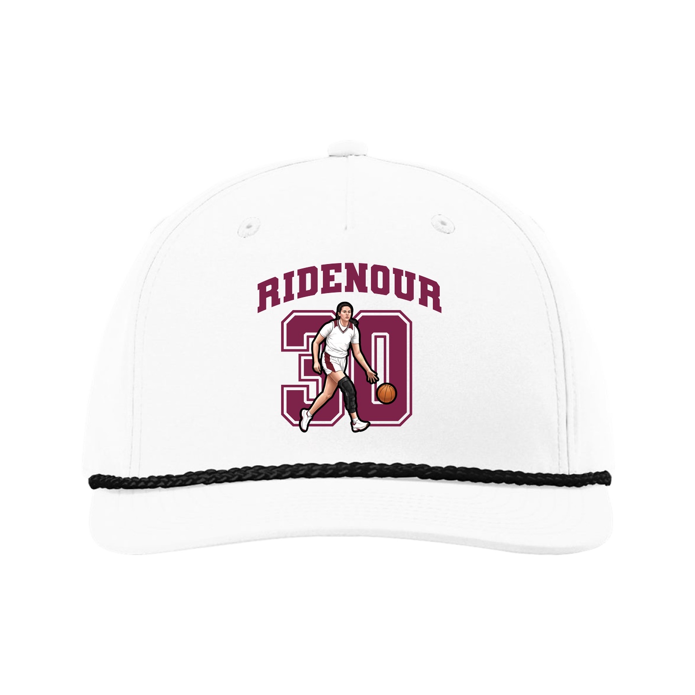 Five-Panel Classic Rope Cap — Number in White