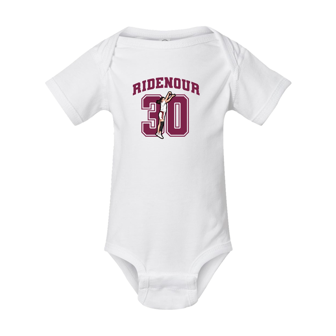 Baby Onesie — Number in White