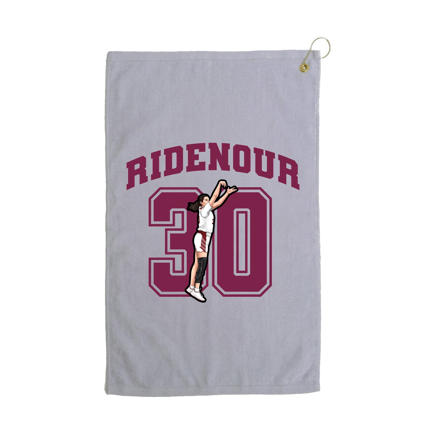 Golf Towel — Number in Grey