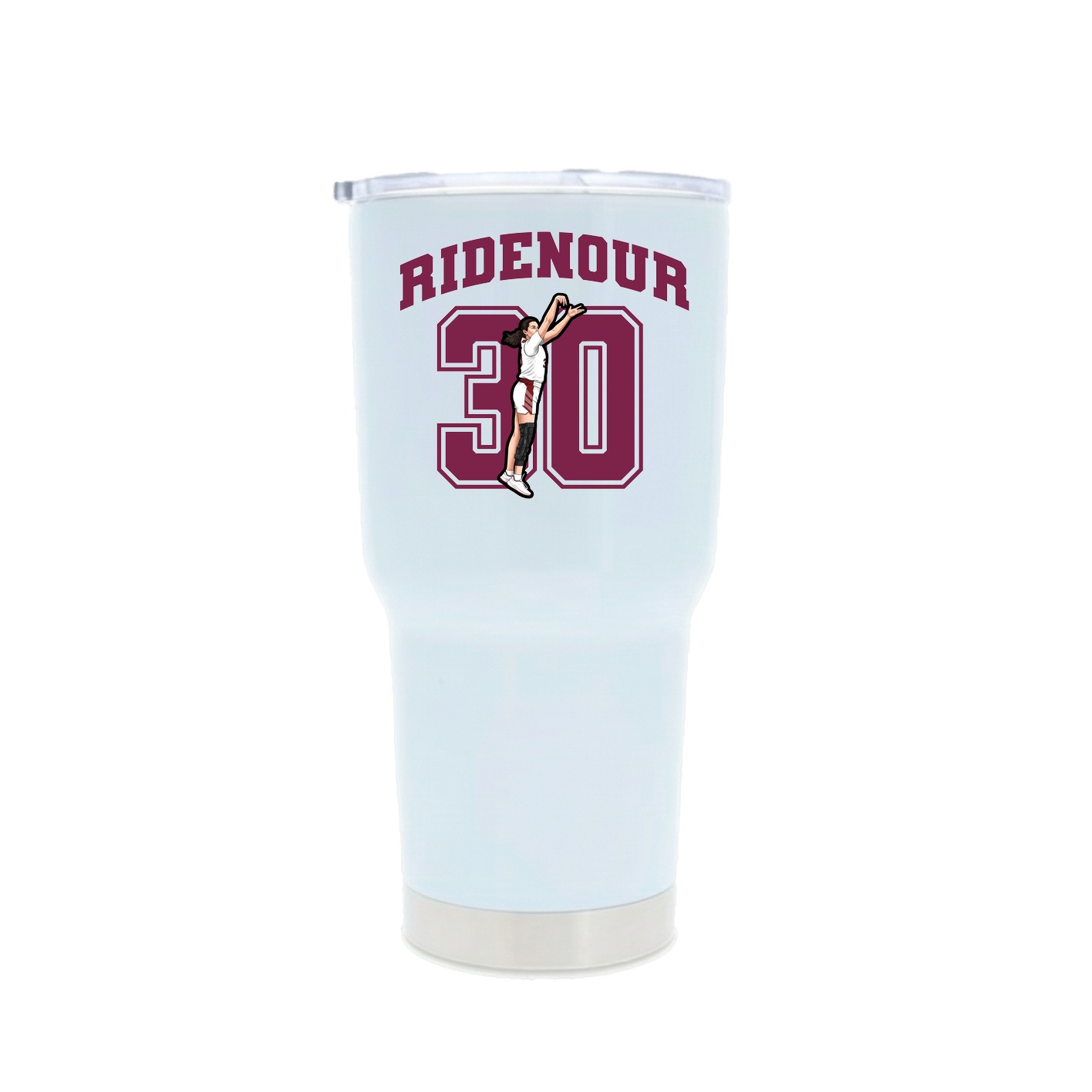 30oz Stainless Steel Tumbler — Number in White