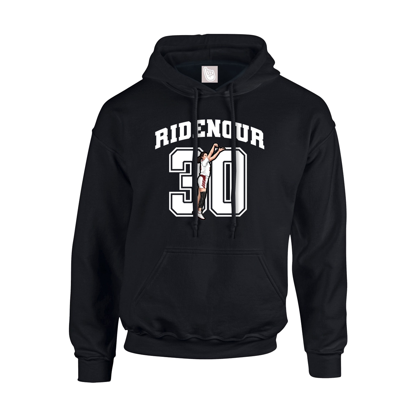 Youth Hoodie — Number in Black
