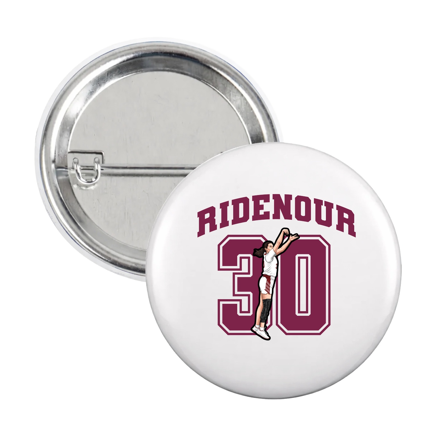 Game Day Button — Number in White