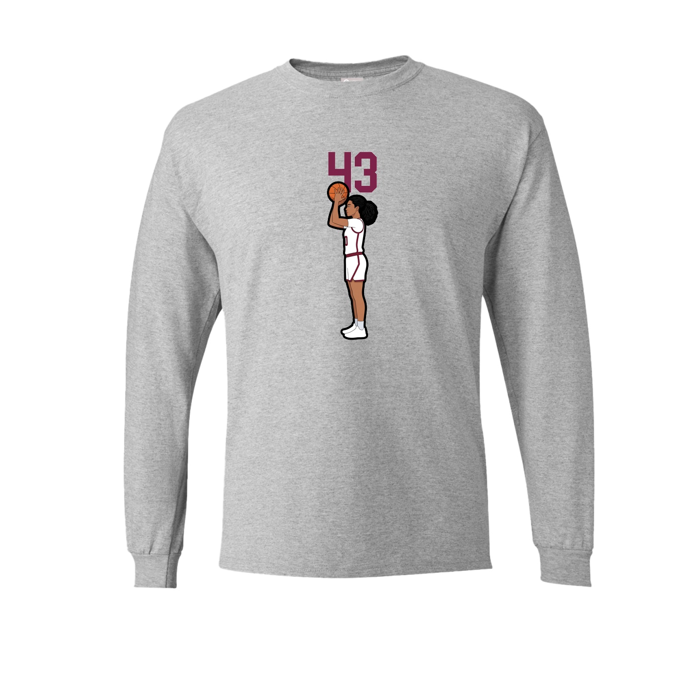 Long Sleeve Tee — Number Top in Grey