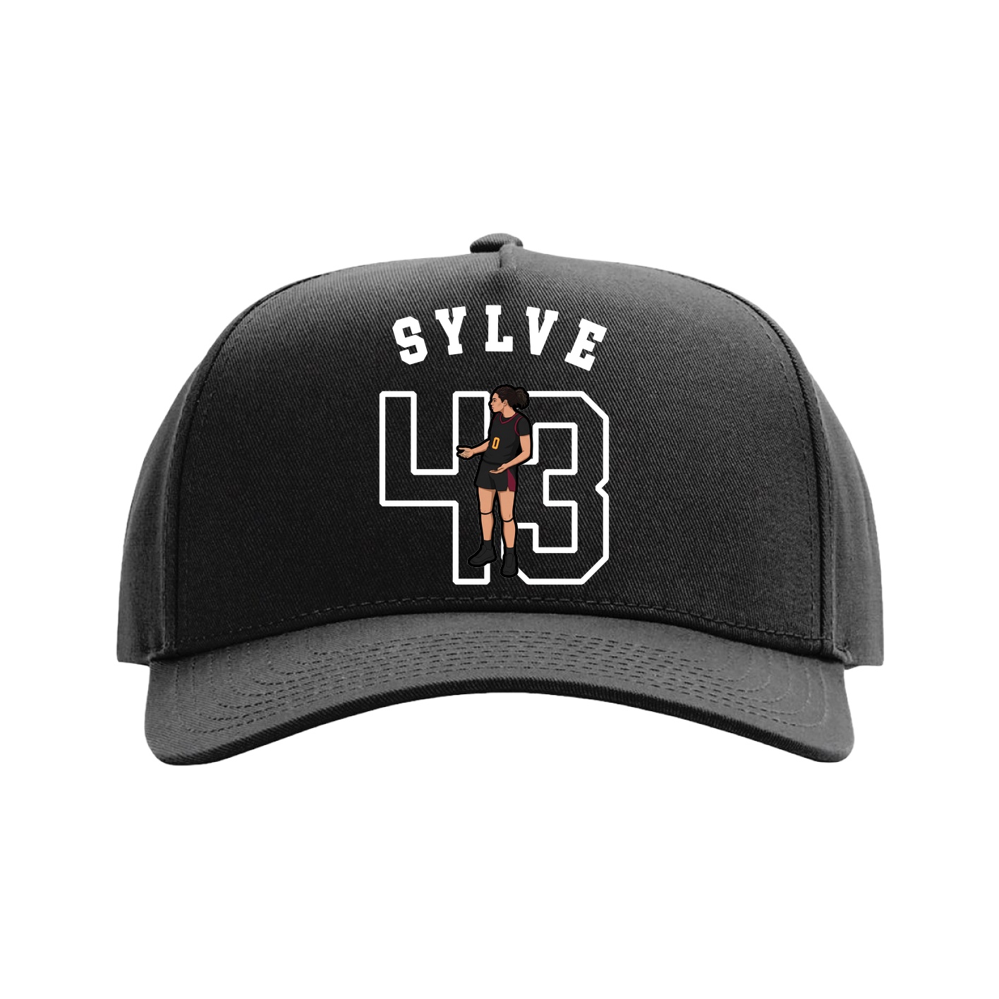 Full Fabric Five-Panel Champ Cap — Shirsey Arch in Black