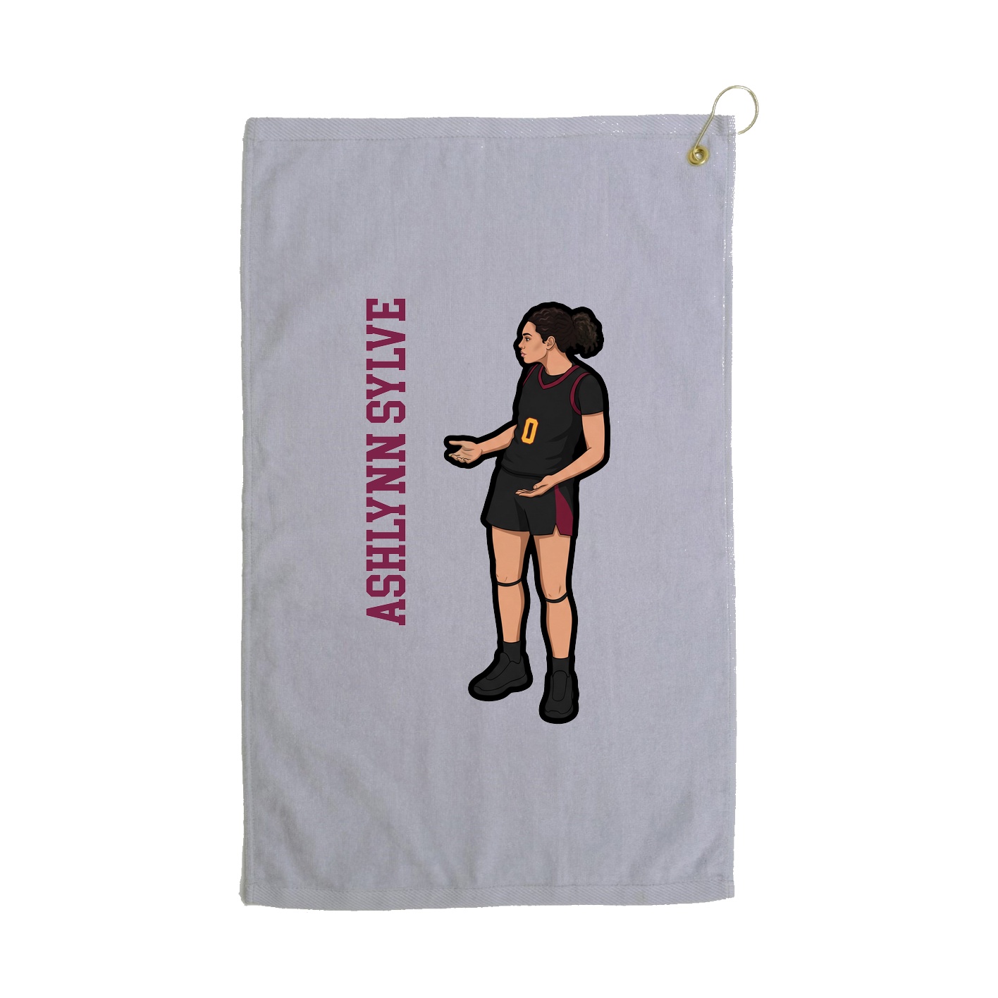 Golf Towel — Name Vertical in Grey
