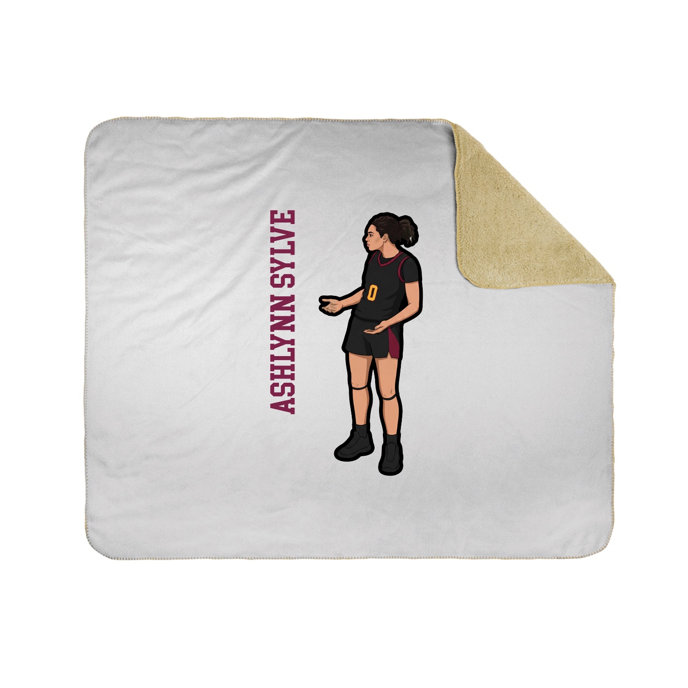 Throw Blanket — Name Vertical in White
