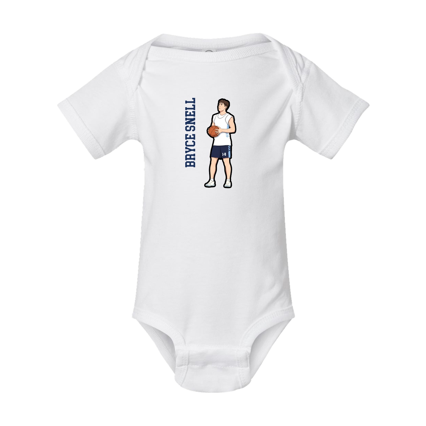 Baby Onesie — Name Vertical in White