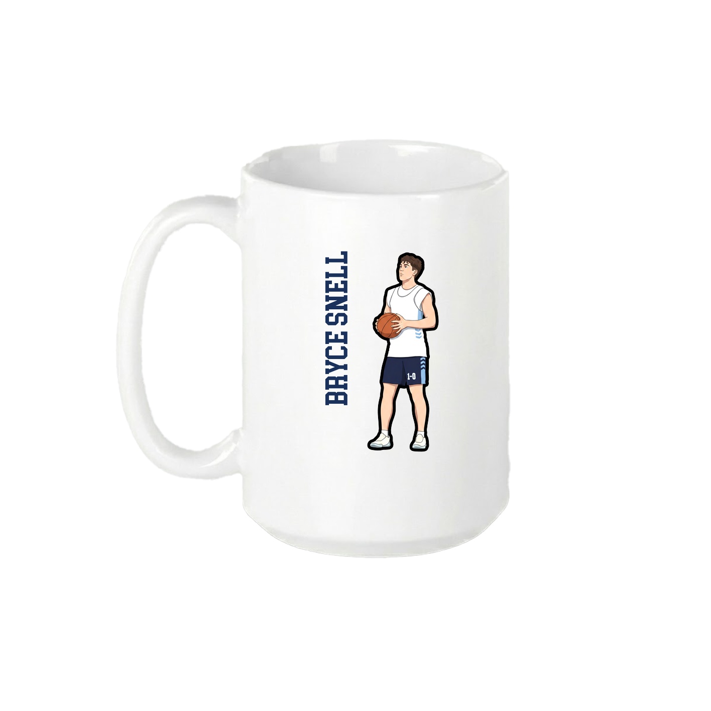 15oz Coffee Mug — Name Vertical in White