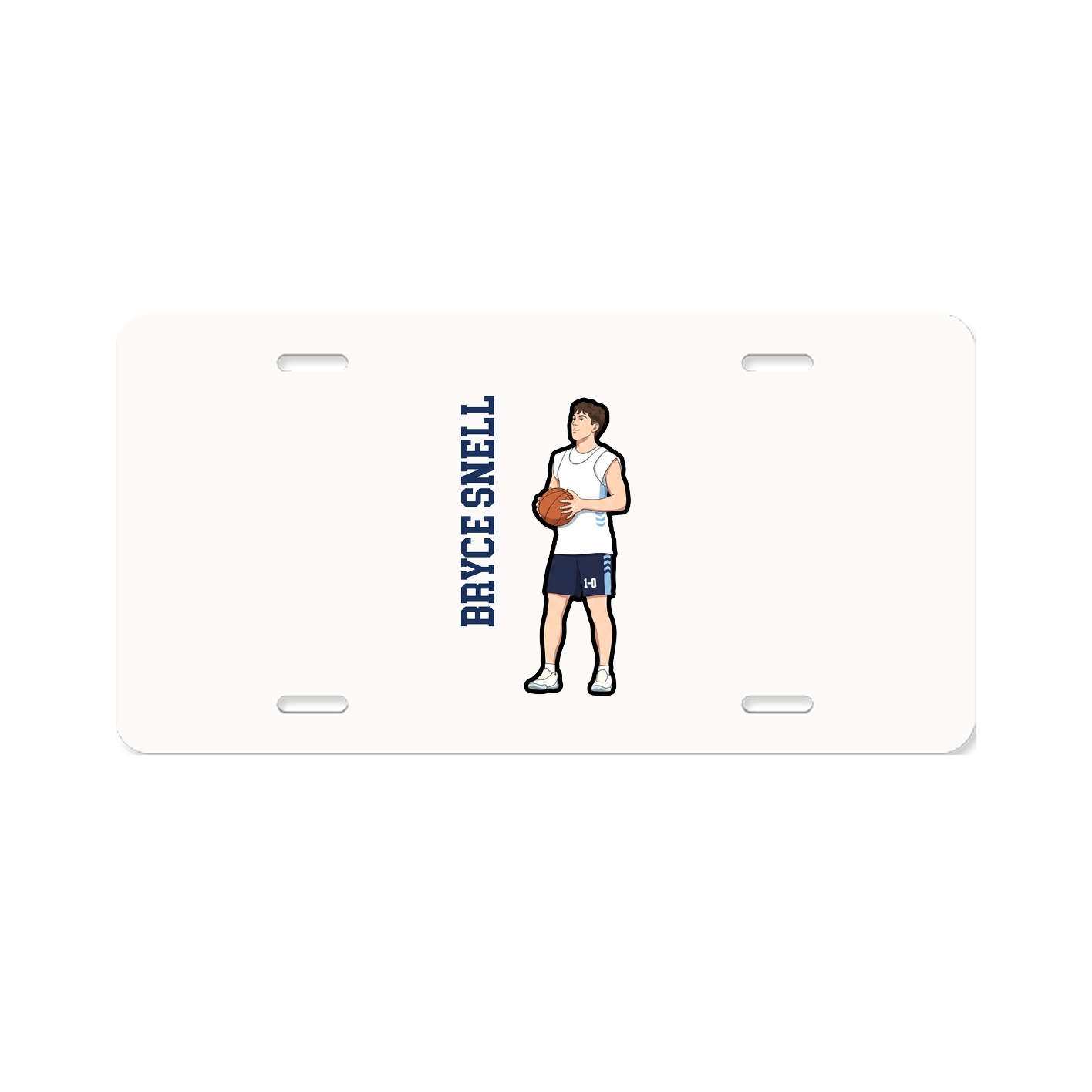 License Plate — Name Vertical in Classic