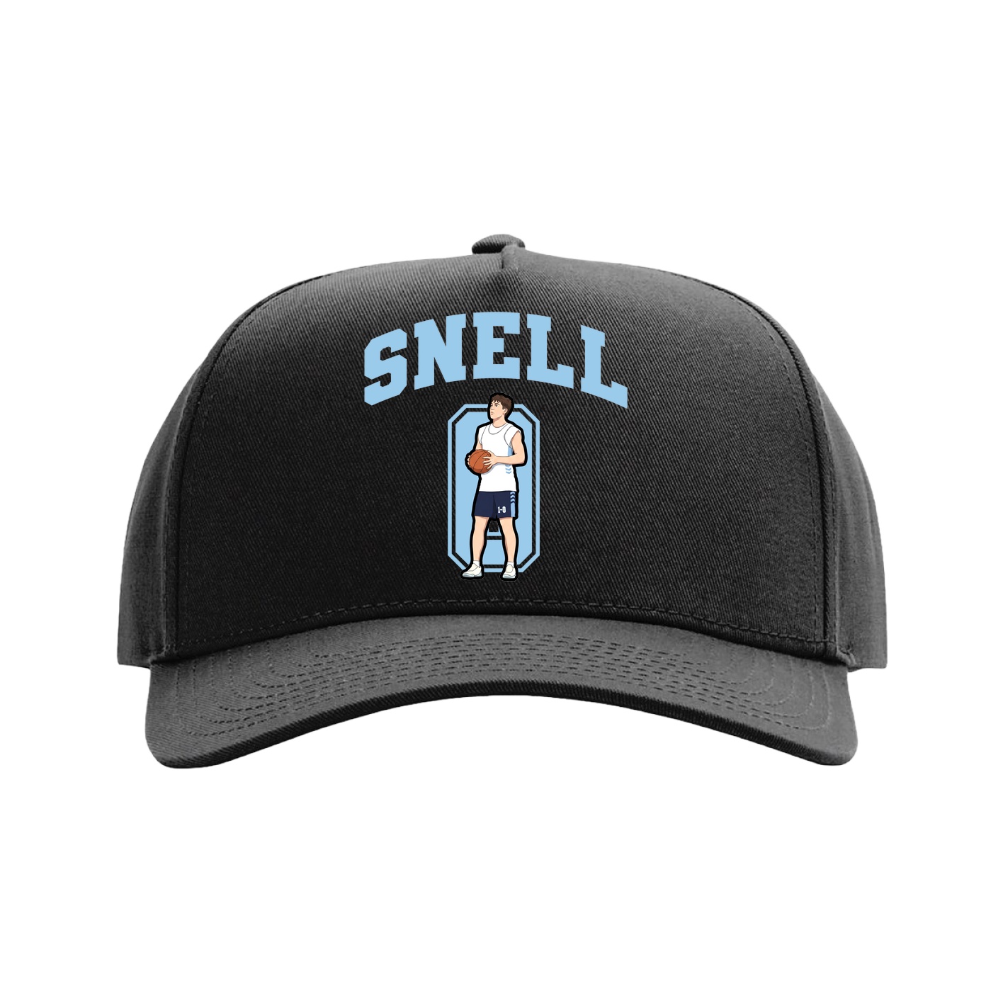 Full Fabric Five-Panel Champ Cap — Number in Black