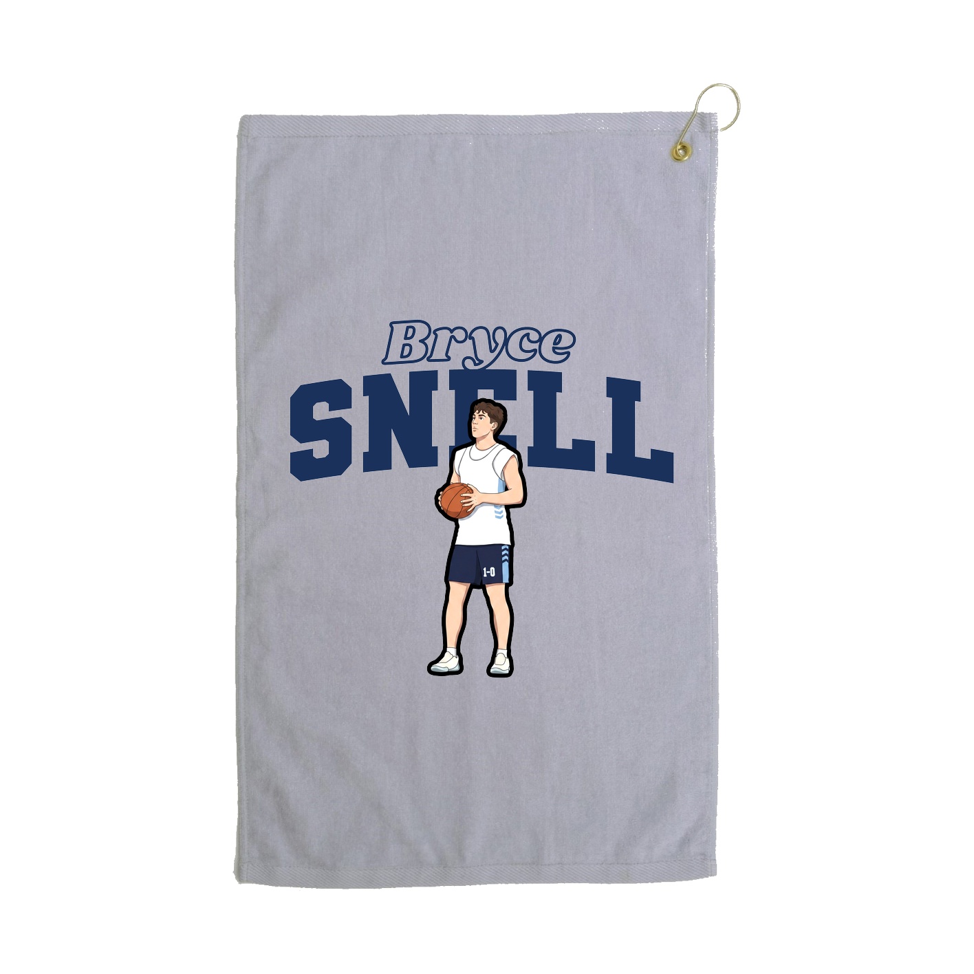 Golf Towel — Name Arch in Grey