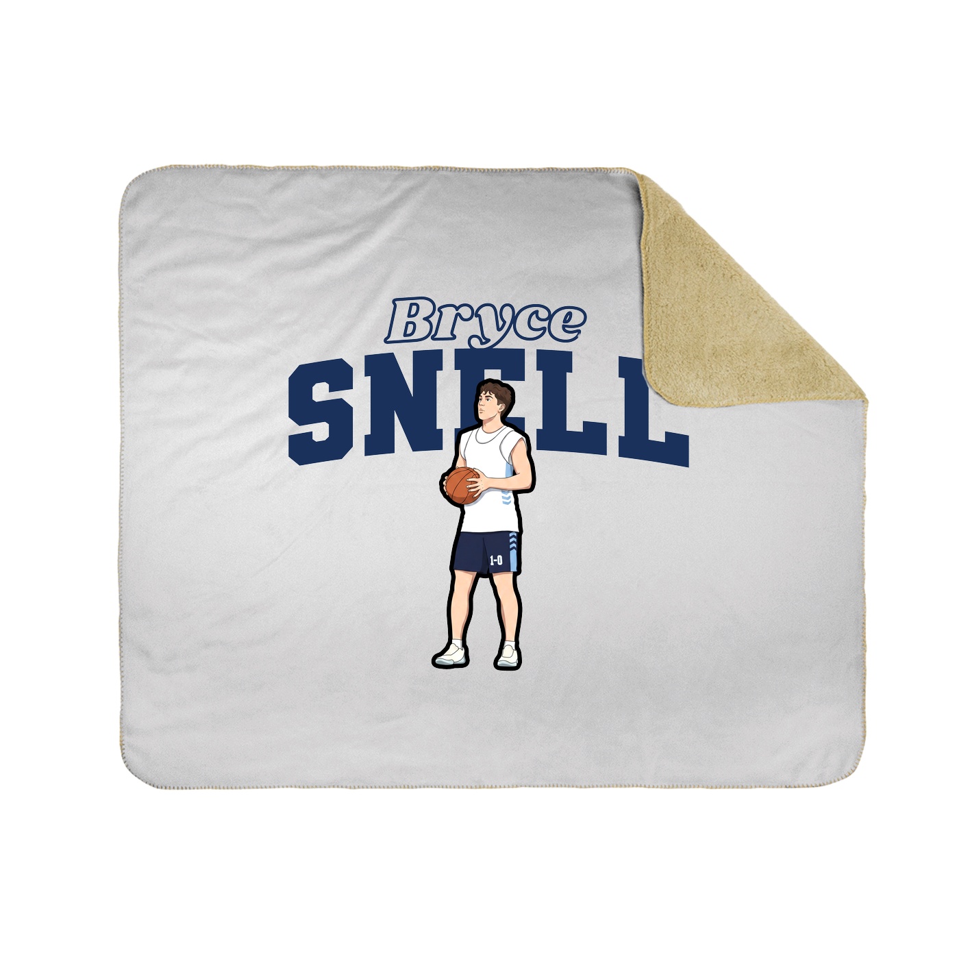 Throw Blanket — Name Arch in White