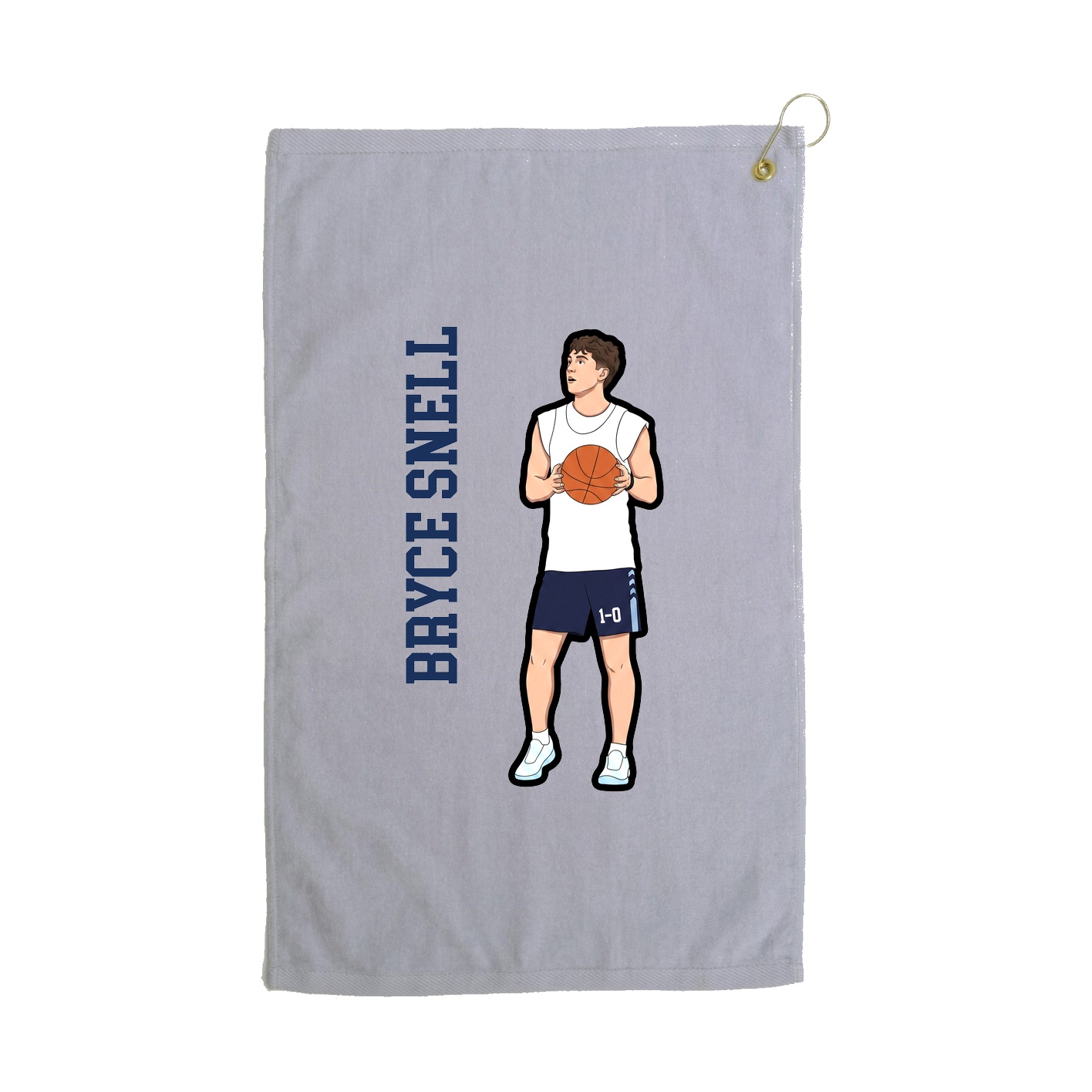 Golf Towel — Name Vertical in Grey