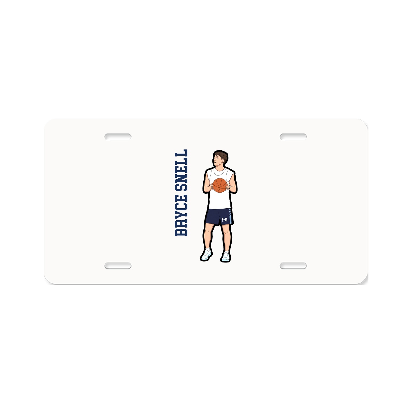 License Plate — Name Vertical in Classic