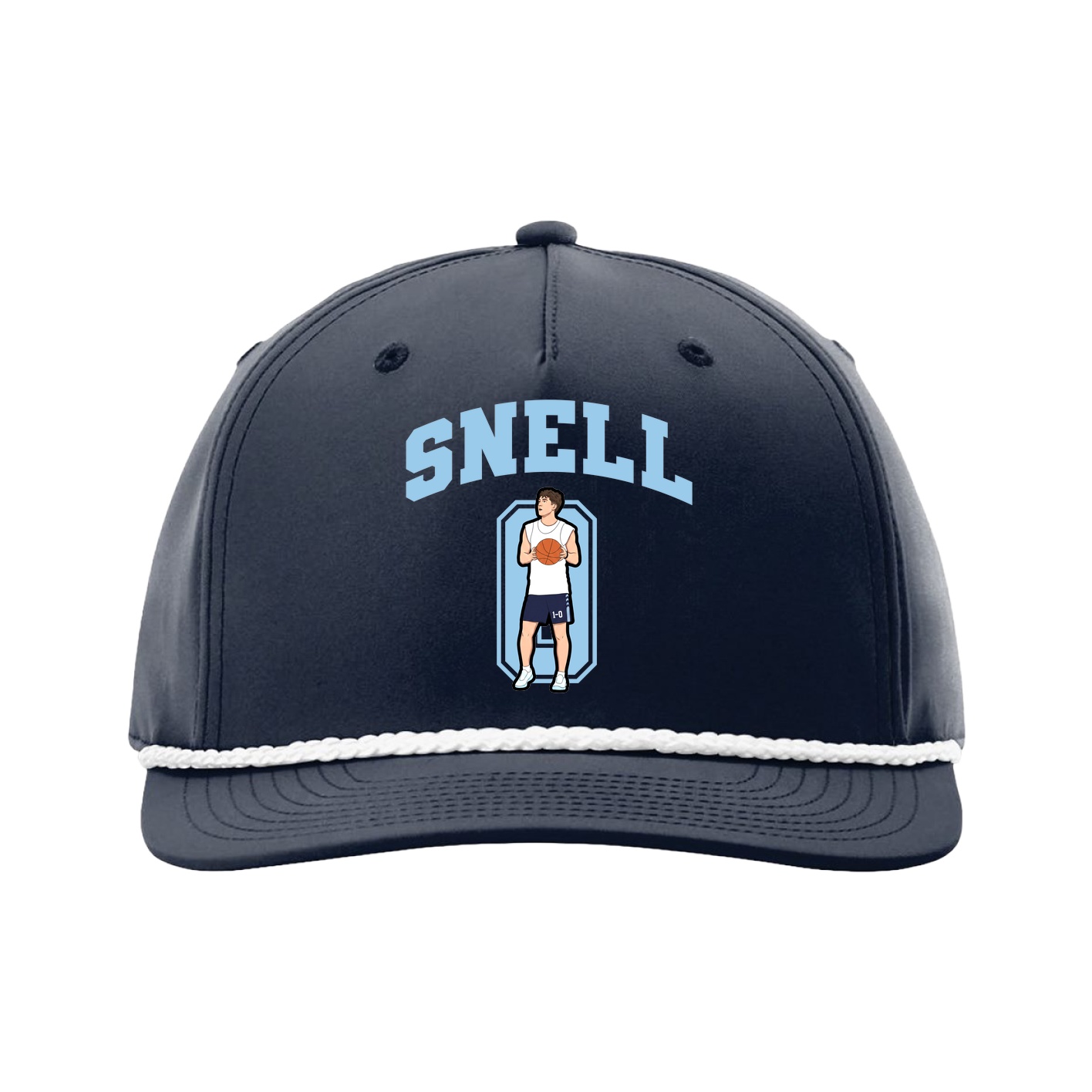 Five-Panel Classic Rope Cap — Number in Navy