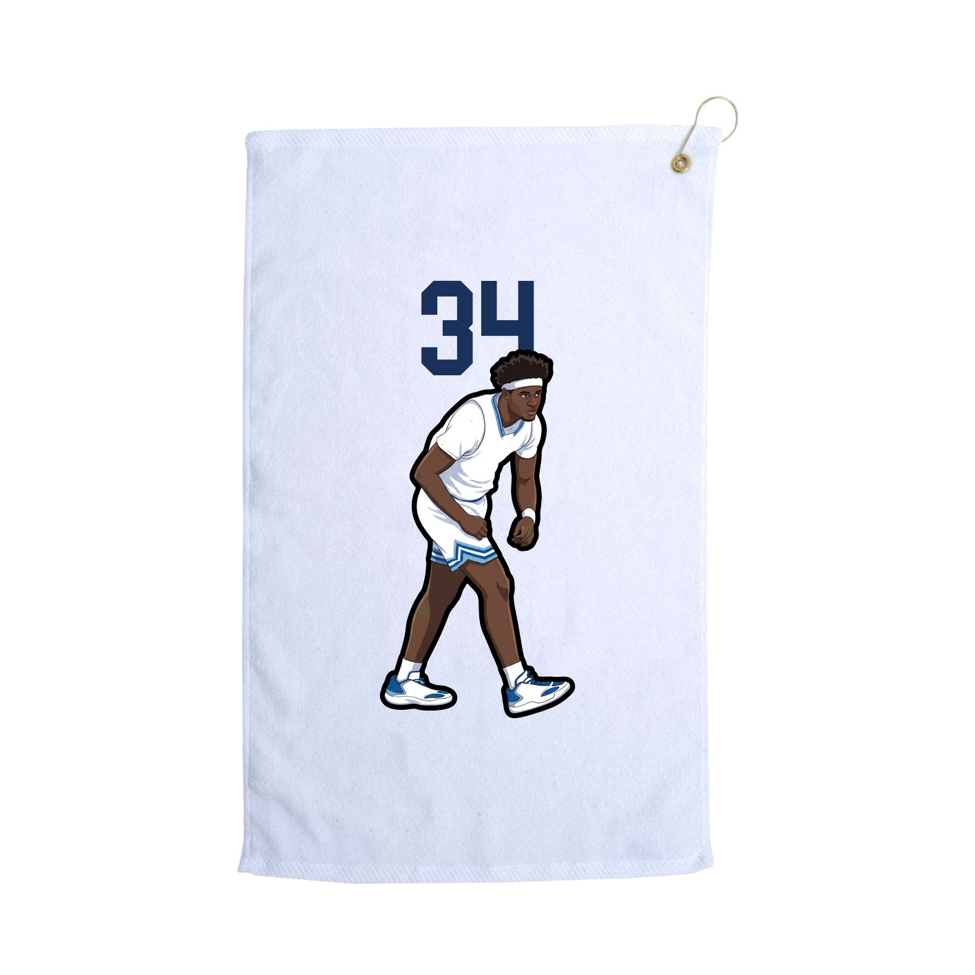 Golf Towel — Number Top in White