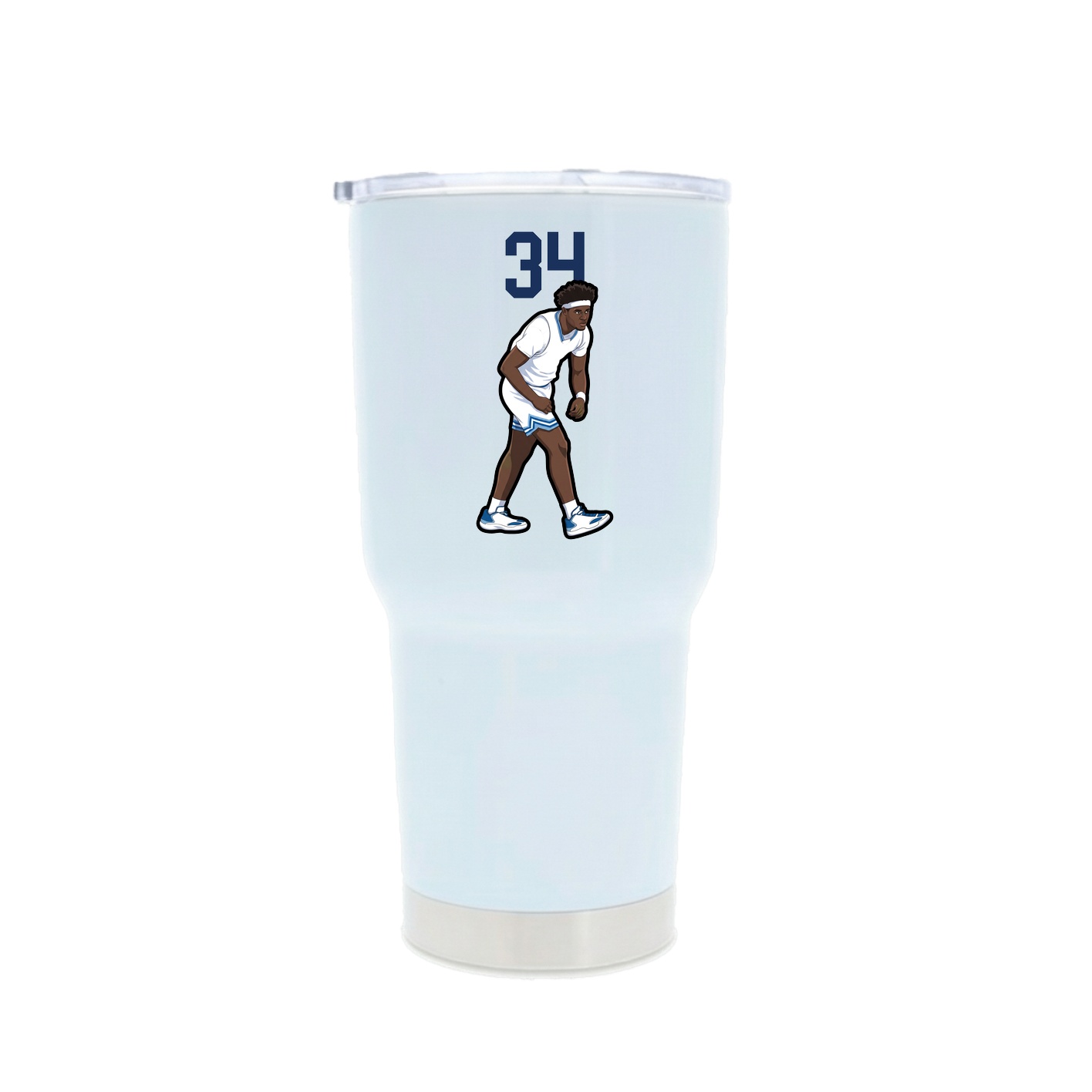 30oz Stainless Steel Tumbler — Number Top in White