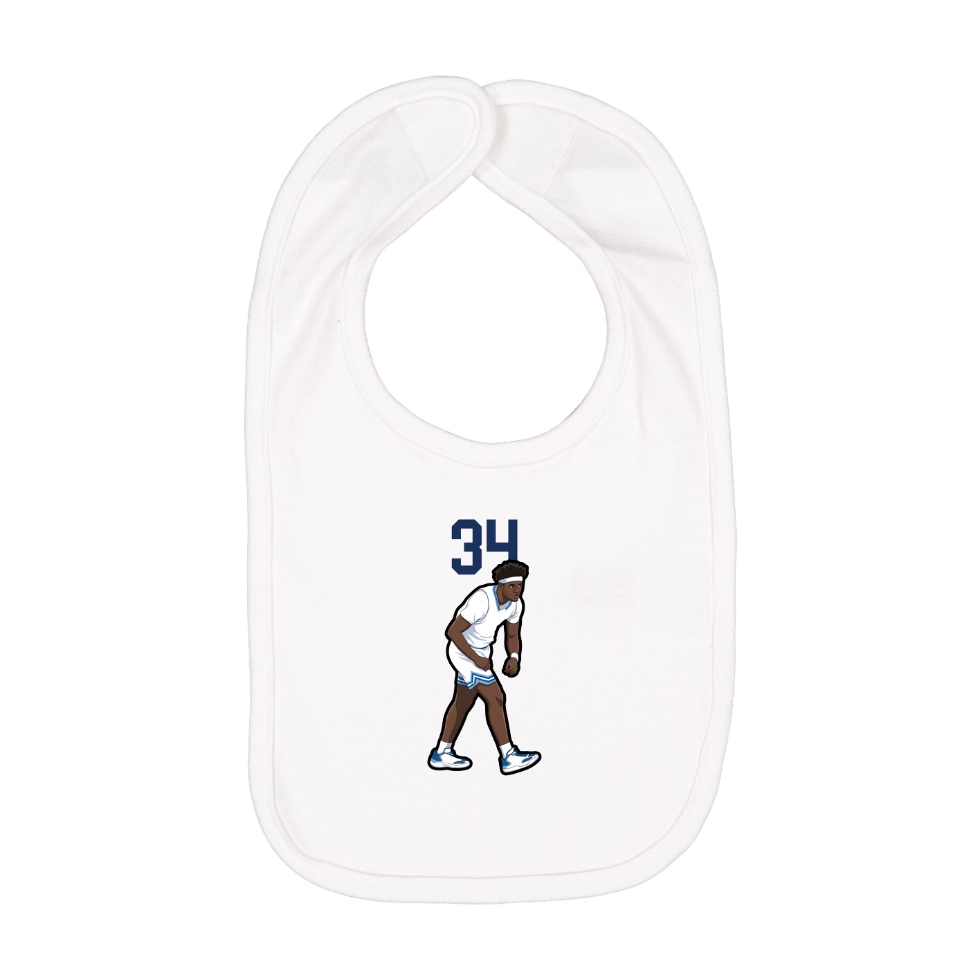 Infant Bib — Number Top in White