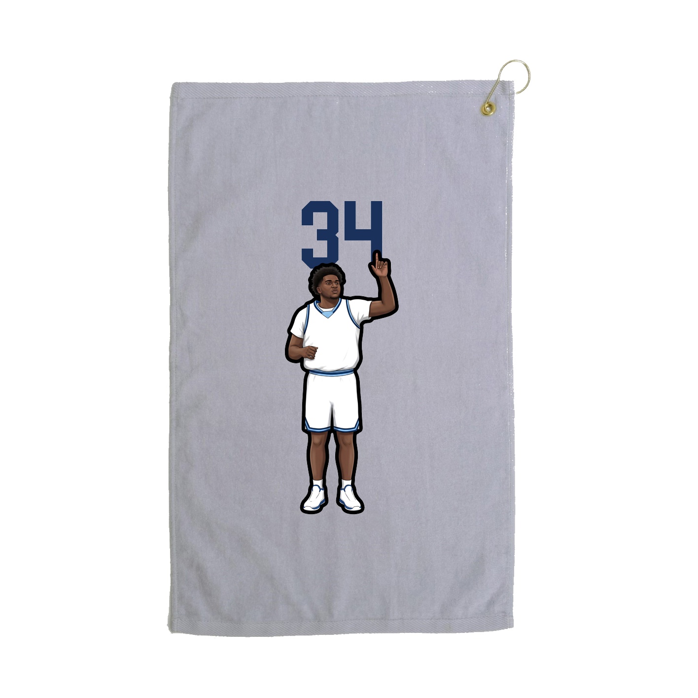 Golf Towel — Number Top in Grey