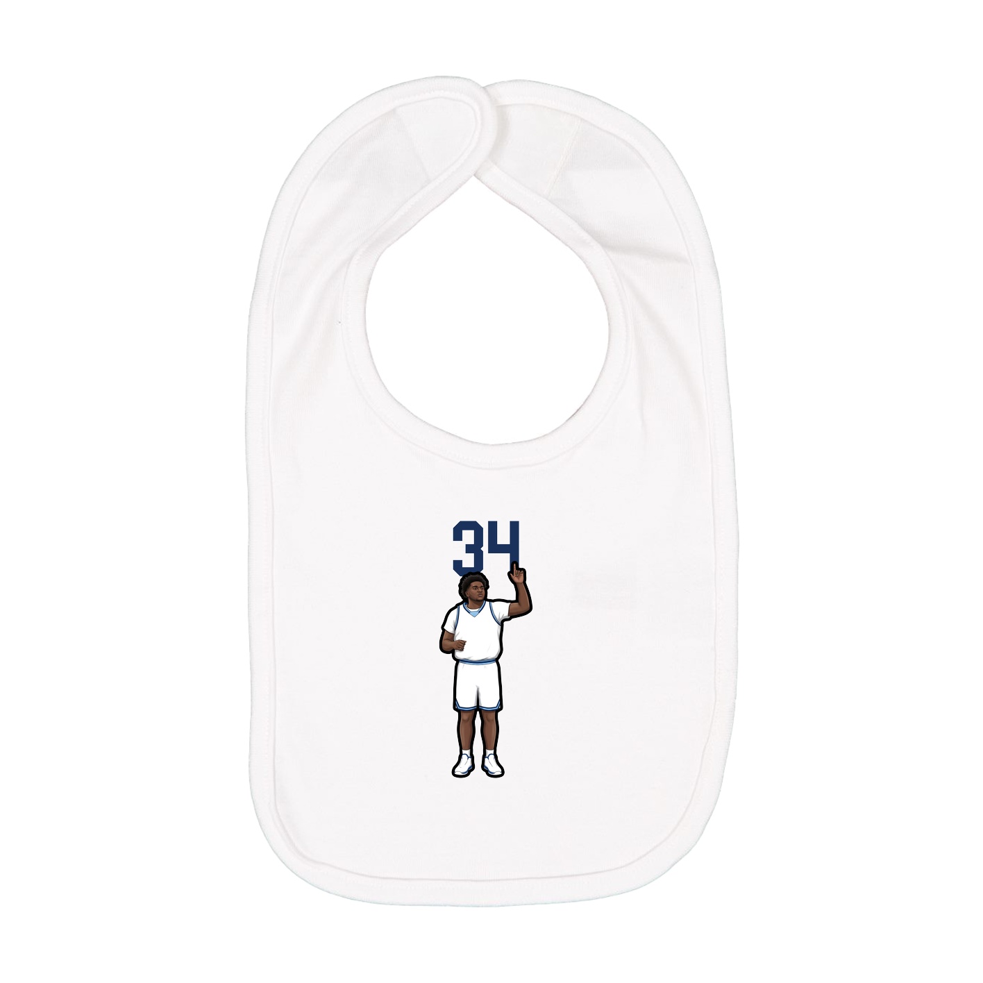Infant Bib — Number Top in White
