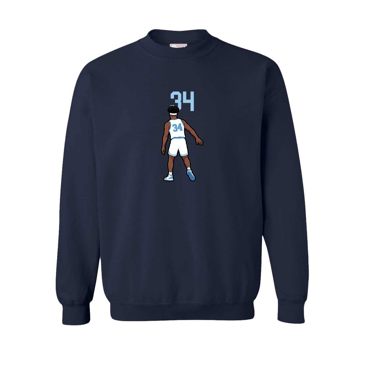 Fleece Crew — Number Top in Navy