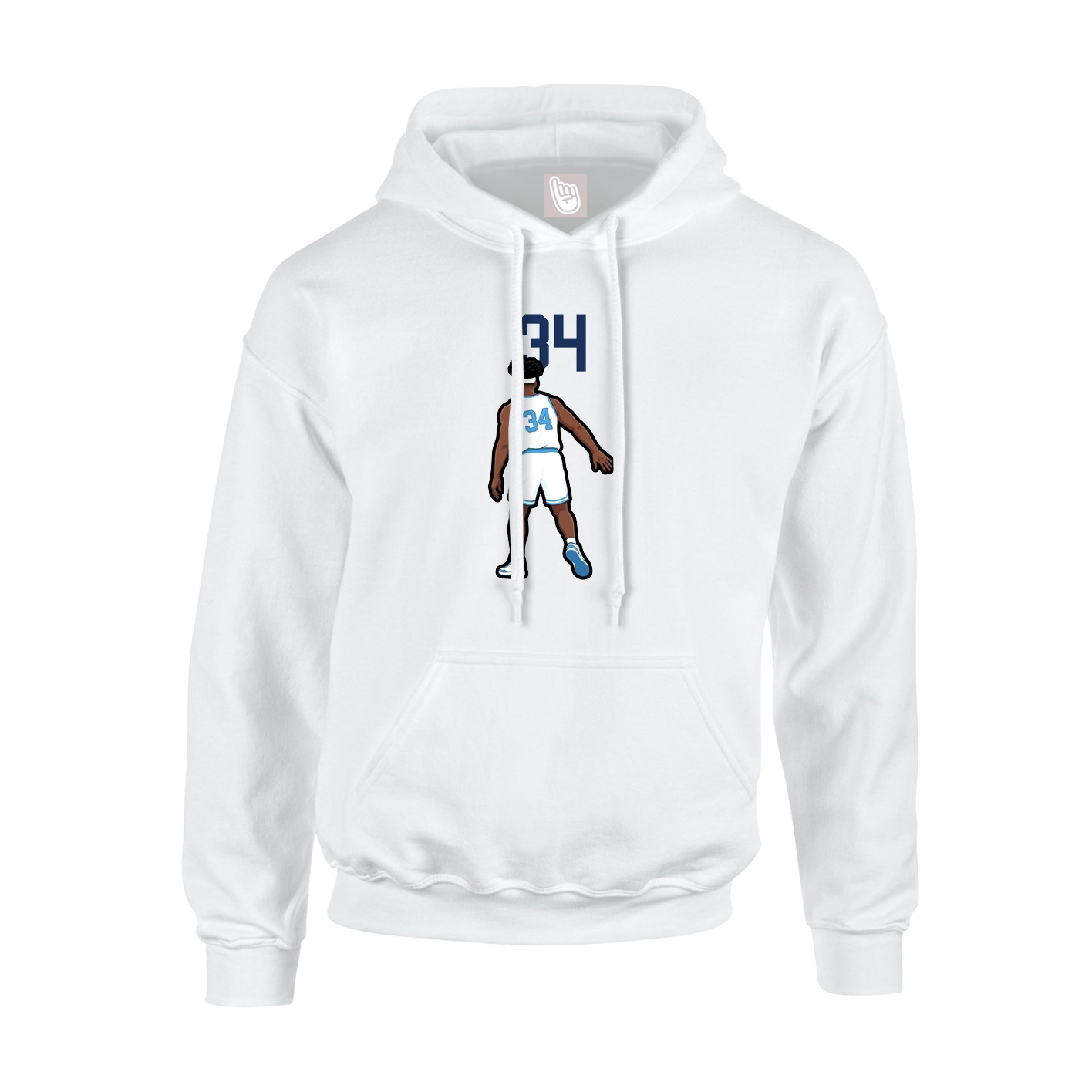 Youth Hoodie — Number Top in White