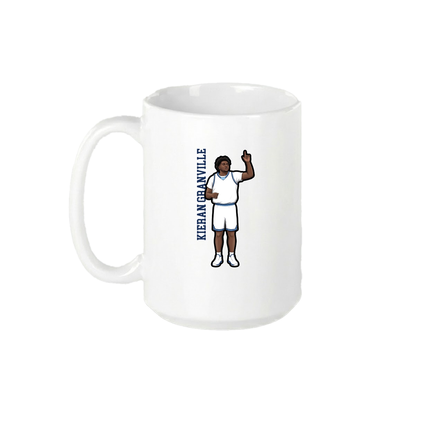 15oz Coffee Mug — Name Vertical in White