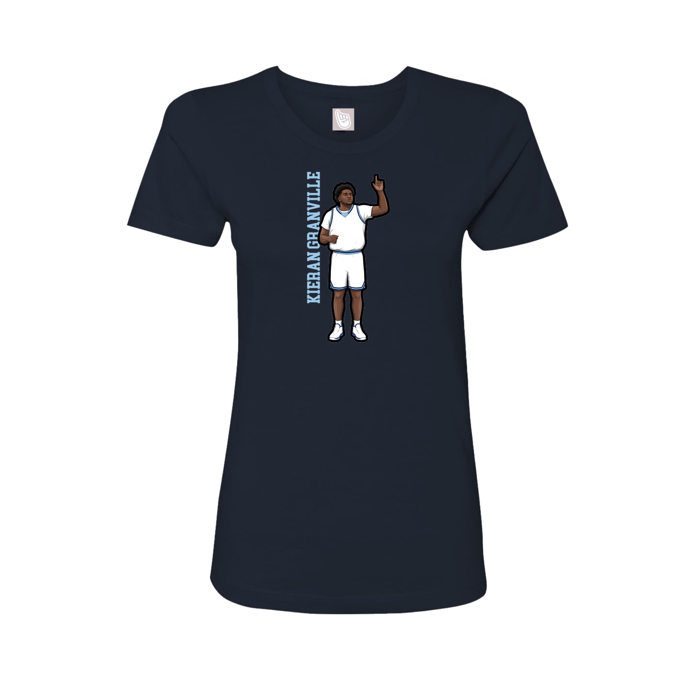 Womens Tee — Name Vertical in Navy