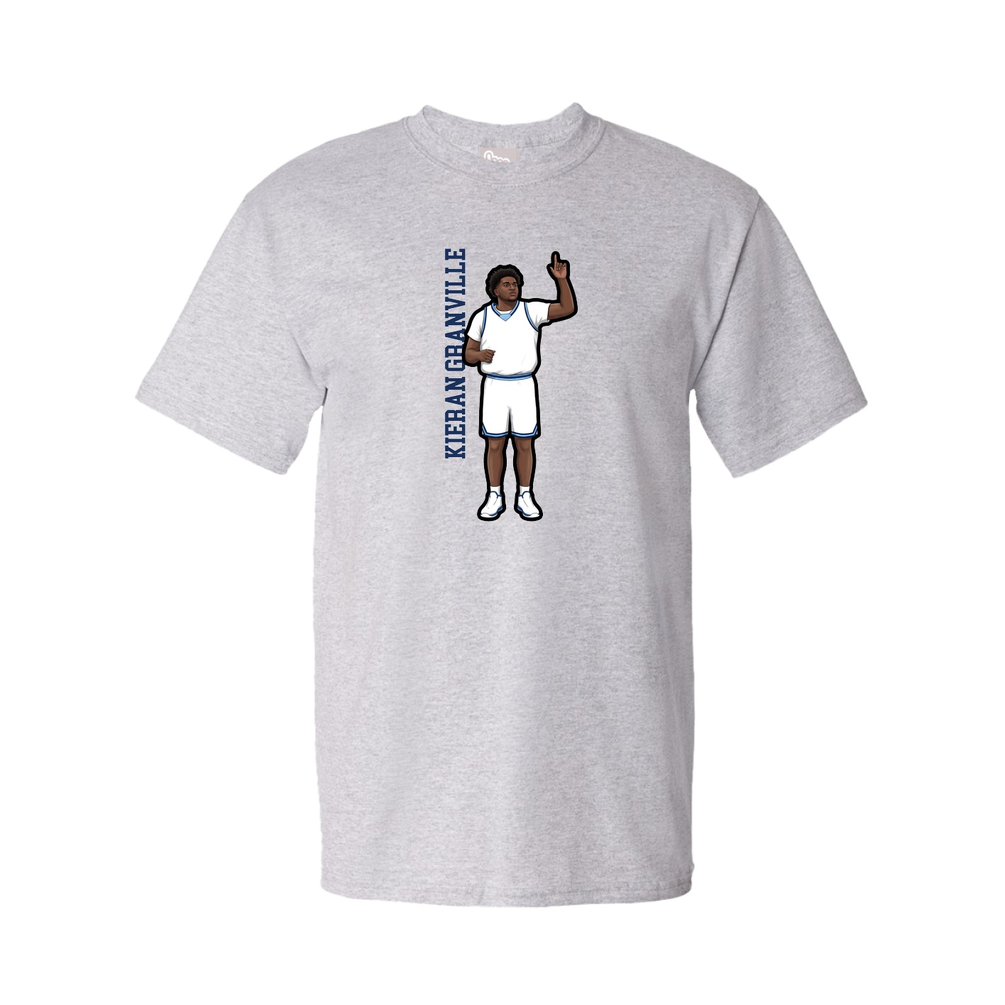 Youth Tee — Name Vertical in Grey