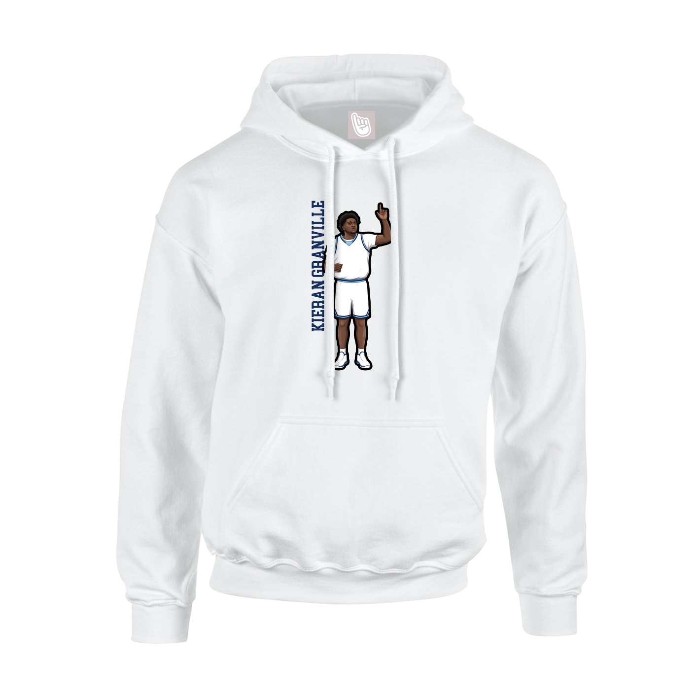 Youth Hoodie — Name Vertical in White