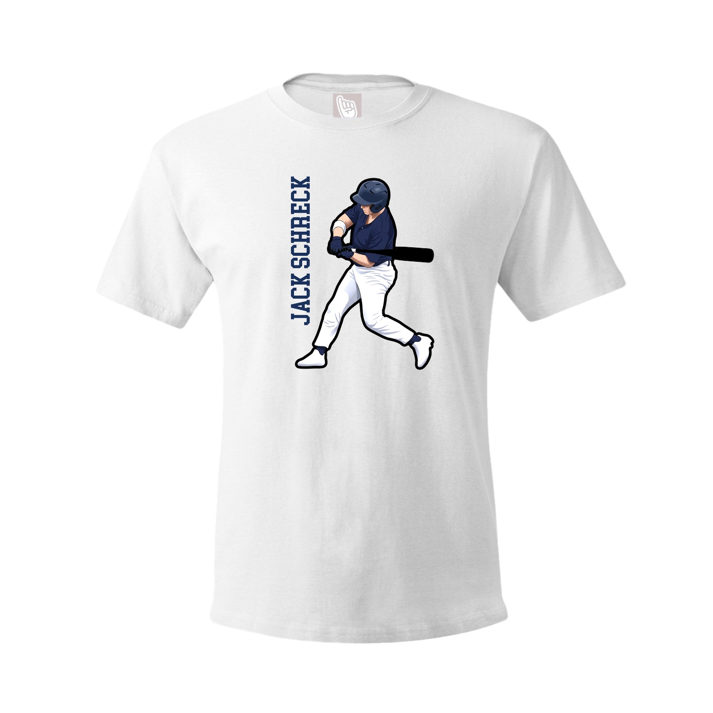 Youth Tee — Name Vertical in White