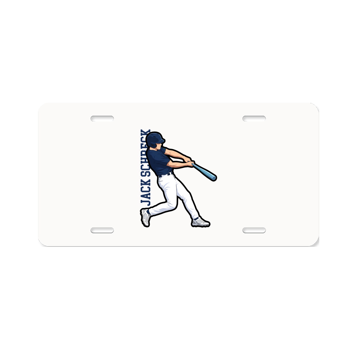 License Plate — Name Vertical in Classic