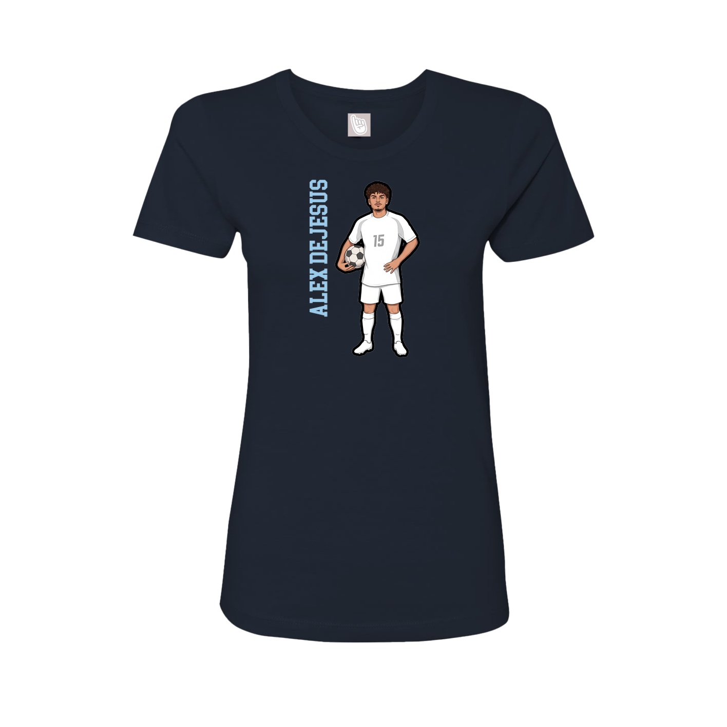 Fitted Women's Tee — Name Vertical in Navy