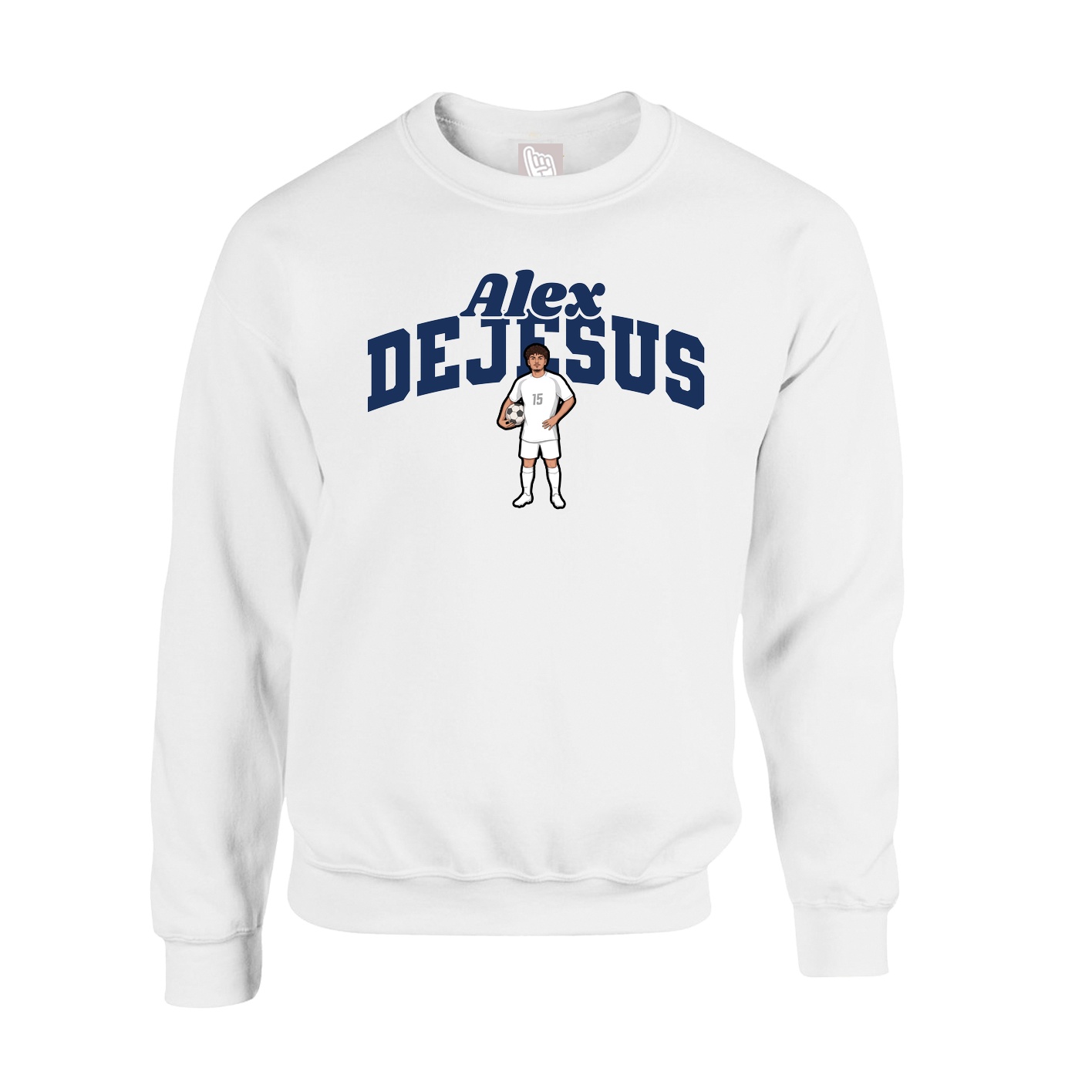 Fleece Crew — Signature Arch in White