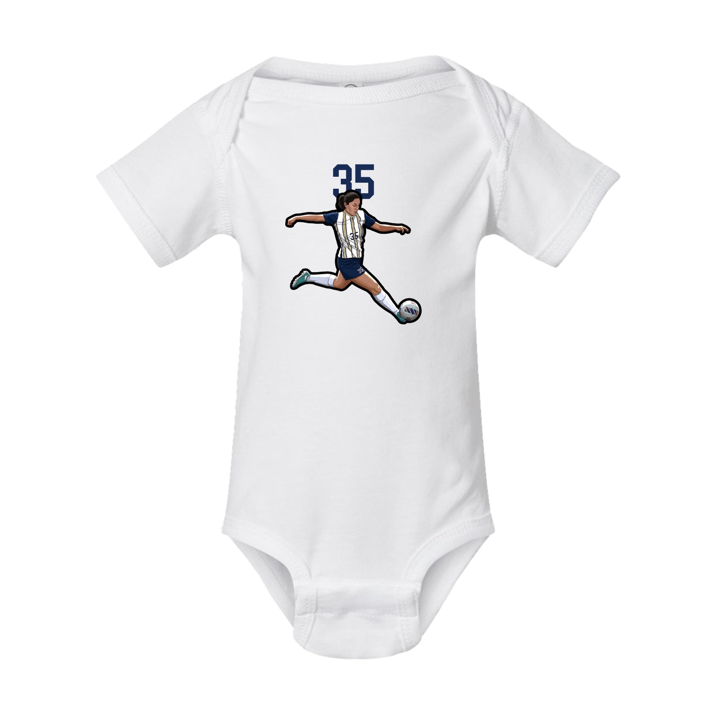 Baby Onesie — Number Top in White