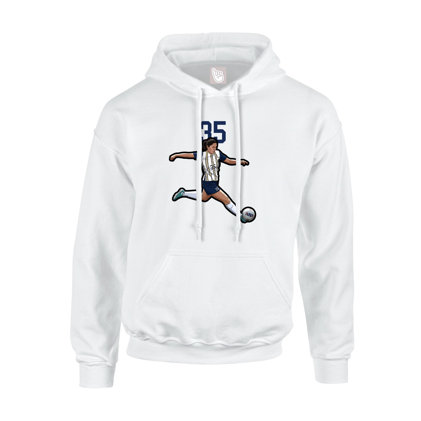 Youth Hoodie — Number Top in White