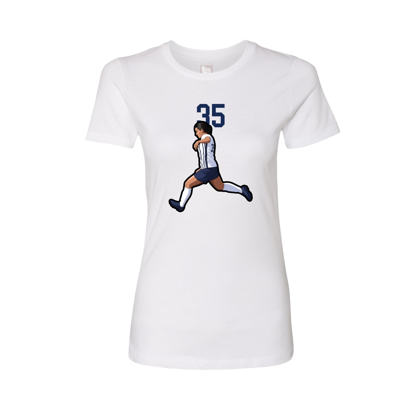 Fitted Women's Tee — Number Top in White